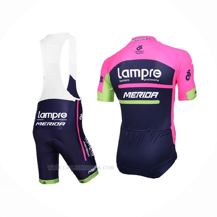 2016 Ropa Ciclismo Lampre Azul Rosa Mangas Corta y Culotte Corto
